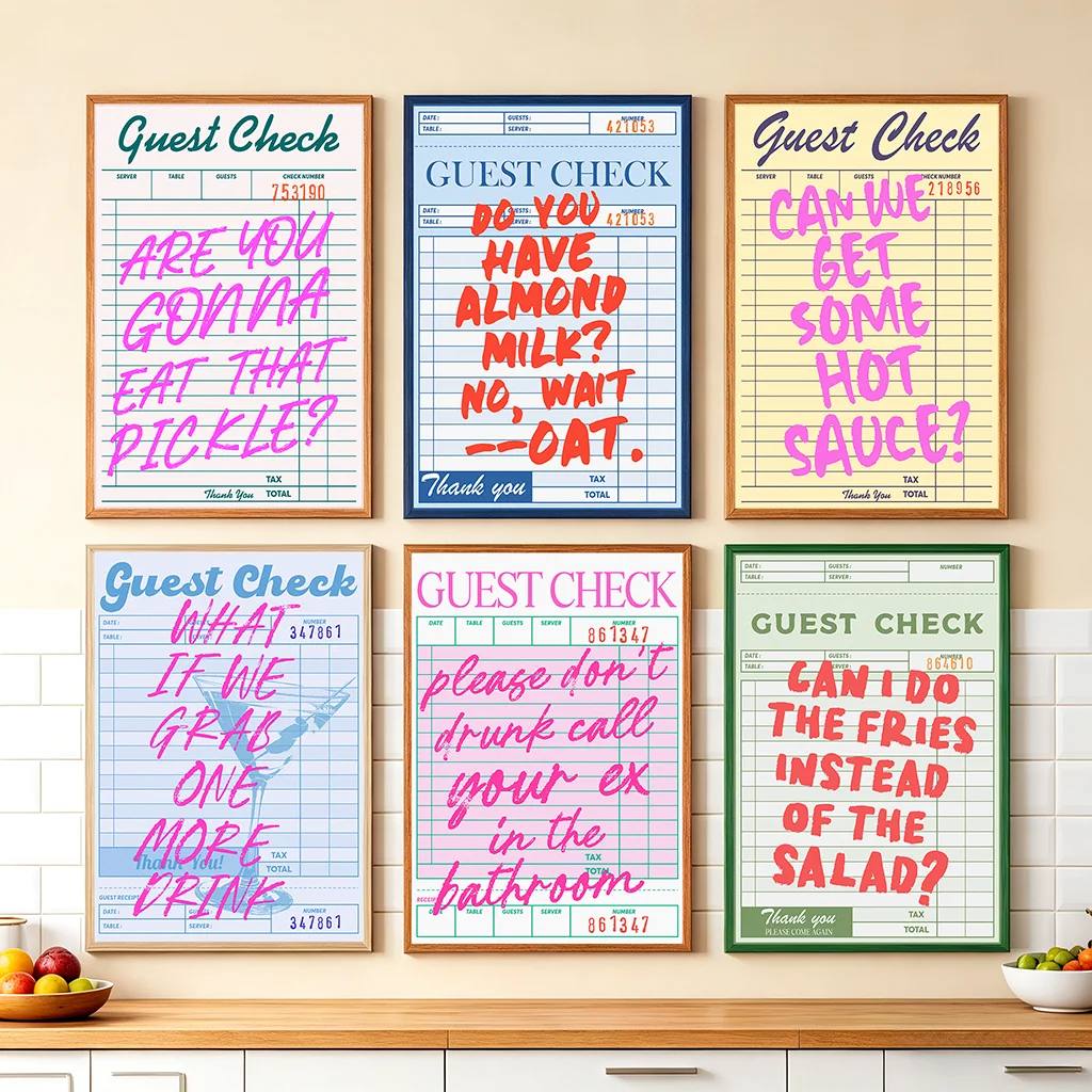 Vintage Guest Check Funny Quote Wall Art Canvas Painting Prints Home Apartment Kitchen Dining Room Bar Humorous Typography Décor
Vintage Guest Check Funny Quote Wall Art Canvas Painting Prints Home Apartment Kitchen Dining Room Bar Humorous Typography Décor