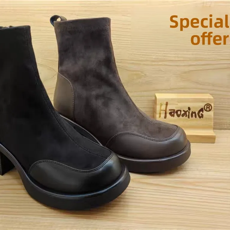 Удобные зимние ботинки на низком каблуке из эластичной ткани, женские ботинки, модные повседневные ботинки простого дизайна.
Удобные зимние ботинки на низком каблуке из эластичной ткани, женские ботинки, модные повседневные ботинки простого дизайна.