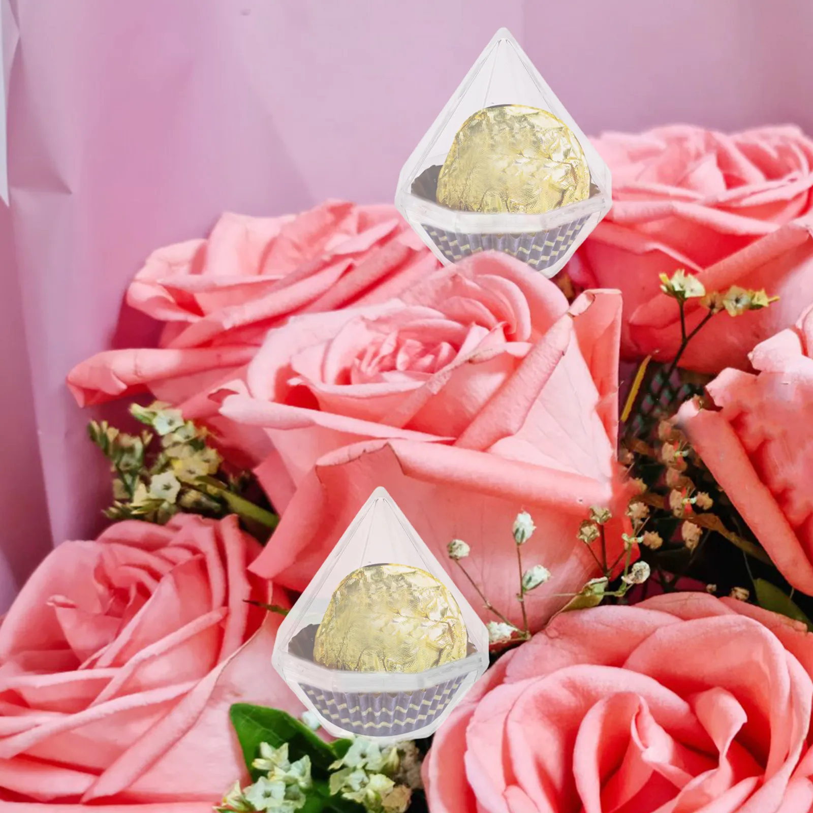 80Pcs Acrylic Diamond Shape Chocolate Bouquet Base Clear Candy Holder DIY Flower Box for Party Wedding Celebration
80Pcs Acrylic Diamond Shape Chocolate Bouquet Base Clear Candy Holder DIY Flower Box for Party Wedding Celebration