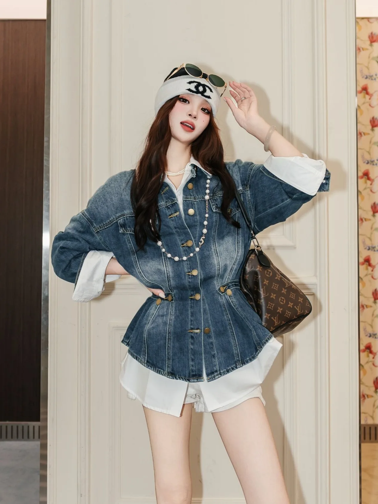 Дизайнерский свободный крой с застежкой на талии Long Sve Denim Jaet, женский комплект из двух предметов Ele Small Stature White irt Autumn Faion
Дизайнерский свободный крой с застежкой на талии Long Sve Denim Jaet, женский комплект из двух предметов Ele Small Stature White irt Autumn Faion