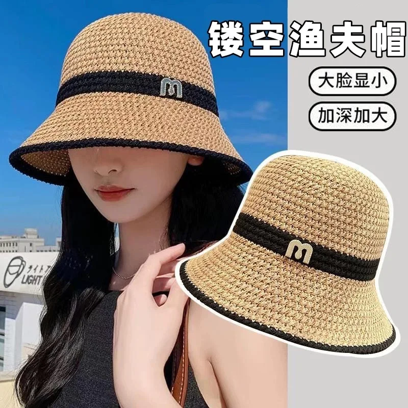 New spring and summer bucket sunshade sunscreen straw knitted hollow dome bucket foreign style versatile foldable hat
New spring and summer bucket sunshade sunscreen straw knitted hollow dome bucket foreign style versatile foldable hat