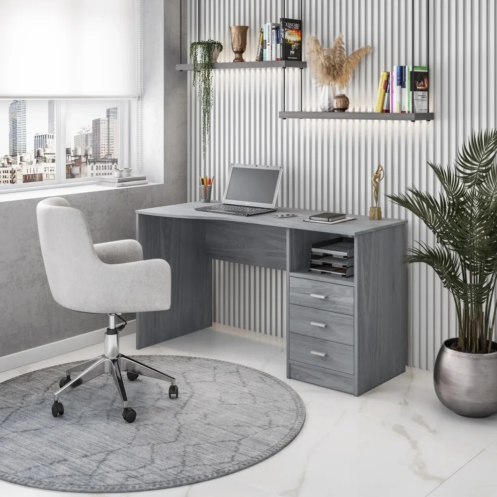 Classic Computer Desk with Drawers, Gray,Under table side shelf,Combines style and quality with a simple design
Classic Computer Desk with Drawers, Gray,Under table side shelf,Combines style and quality with a simple design