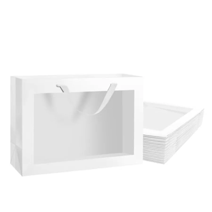 12pcs White Gift Bags with Transparent Window, 16x6x12 Inch Extra Large Gift Bags with Handles for Wedding Graduation Mother's
12pcs White Gift Bags with Transparent Window, 16x6x12 Inch Extra Large Gift Bags with Handles for Wedding Graduation Mother's