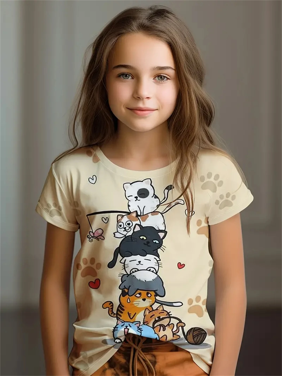 Kids Clothes Children's T-Shirt Girl Short Sleeve Top Cartoon Cat Kawaii Girls Summer Clothes Child T-Shirt Children's Clothing
Kids Clothes Children's T-Shirt Girl Short Sleeve Top Cartoon Cat Kawaii Girls Summer Clothes Child T-Shirt Children's Clothing