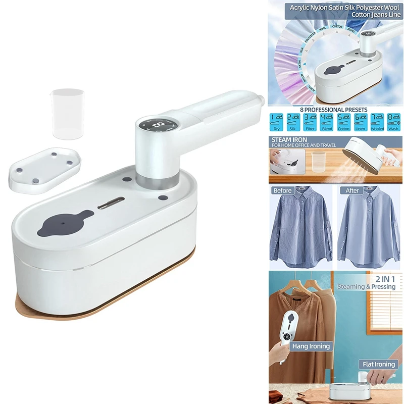 Portable Mini Steam Iron With Digital Screen, 2 In 1 Dry And Wet Ironing Handheld Clothing Steamer Small Iron
Portable Mini Steam Iron With Digital Screen, 2 In 1 Dry And Wet Ironing Handheld Clothing Steamer Small Iron