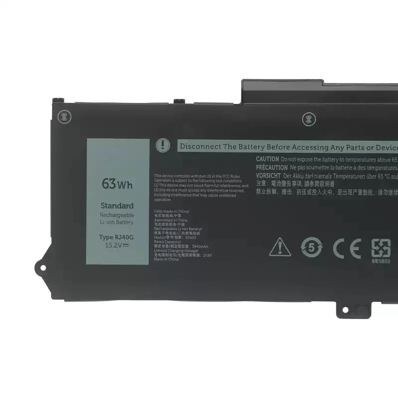 15.2V 63Wh RJ40G Battery For DELL Latitude 14 5420 15 5520 3560 XPC5H CHKFM FDTCY 9D3YW 758J7 WY9DX M033W 4ICP5/57/79
15.2V 63Wh RJ40G Battery For DELL Latitude 14 5420 15 5520 3560 XPC5H CHKFM FDTCY 9D3YW 758J7 WY9DX M033W 4ICP5/57/79