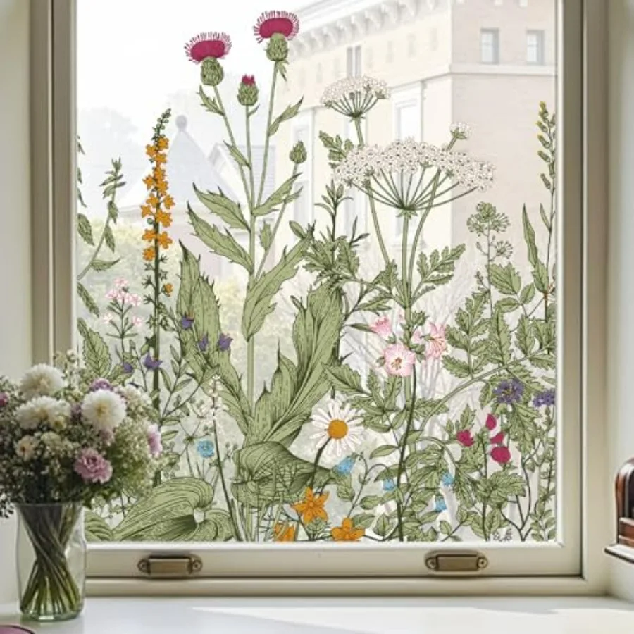Window Privacy Film, Colorful Floral Window Stickers, Removable DIY Bouquet Static Clings, Decals for Home School Office Party
Window Privacy Film, Colorful Floral Window Stickers, Removable DIY Bouquet Static Clings, Decals for Home School Office Party