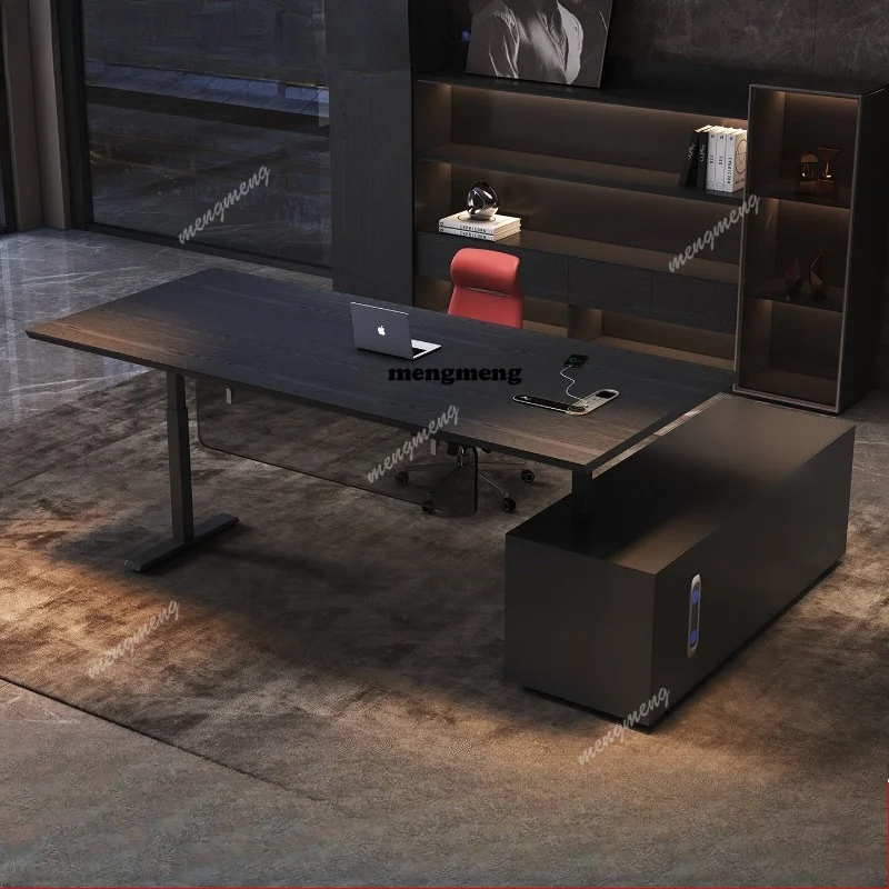 Electric lifting boss desk and chair combination simple modern president manager leader office desk desk
Electric lifting boss desk and chair combination simple modern president manager leader office desk desk