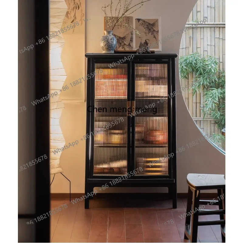 Solid wood storage, side cabinet glass door against the wall, display, balcony tea room vertical cabinet
Solid wood storage, side cabinet glass door against the wall, display, balcony tea room vertical cabinet