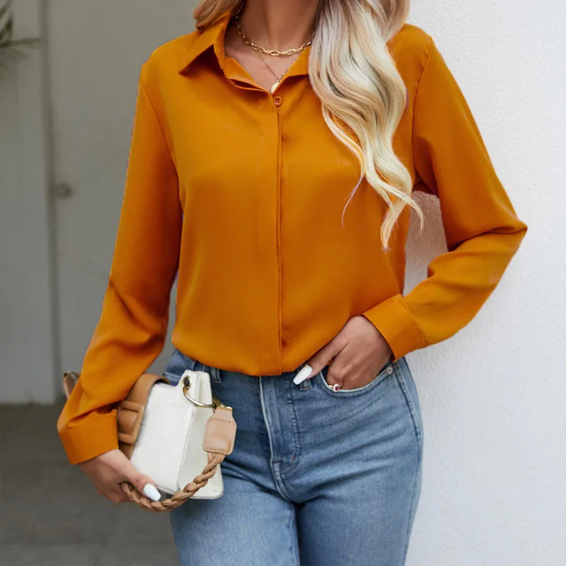 2025New Style Solid Color Casual Loose Long Sleeve Shirt Anti-Exposure WomenVButtoned Chiffon Blouse 
2025New Style Solid Color Casual Loose Long Sleeve Shirt Anti-Exposure WomenVButtoned Chiffon Blouse