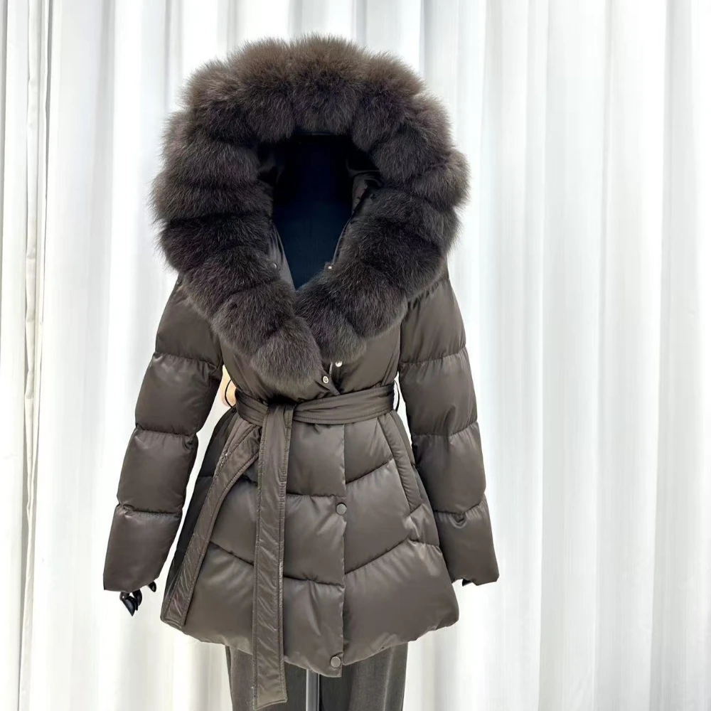 OFTBUY Women's Long Winter Down Jacket Fox Fur Collar Women's Fur Coat with Hooded Zipper Mid-length White Duck Down Jacket
OFTBUY Women's Long Winter Down Jacket Fox Fur Collar Women's Fur Coat with Hooded Zipper Mid-length White Duck Down Jacket