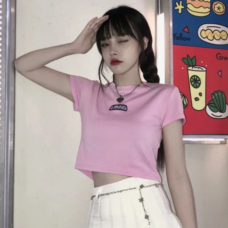 2025 Summer Korean Alphabet Women's Short Top Ins Trendy Slim and Thin Navel-showing Fashion Short-sleeved T-shirt
2025 Summer Korean Alphabet Women's Short Top Ins Trendy Slim and Thin Navel-showing Fashion Short-sleeved T-shirt