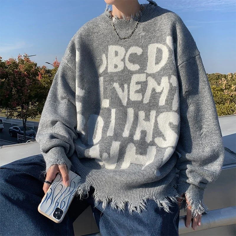 Мужской вязаный свитер в американском стиле High Street, осень-зима, свободный ленивый дизайн с отверстиями, повседневная одежда для здоровья пары
Мужской вязаный свитер в американском стиле High Street, осень-зима, свободный ленивый дизайн с отверстиями, повседневная одежда для здоровья пары