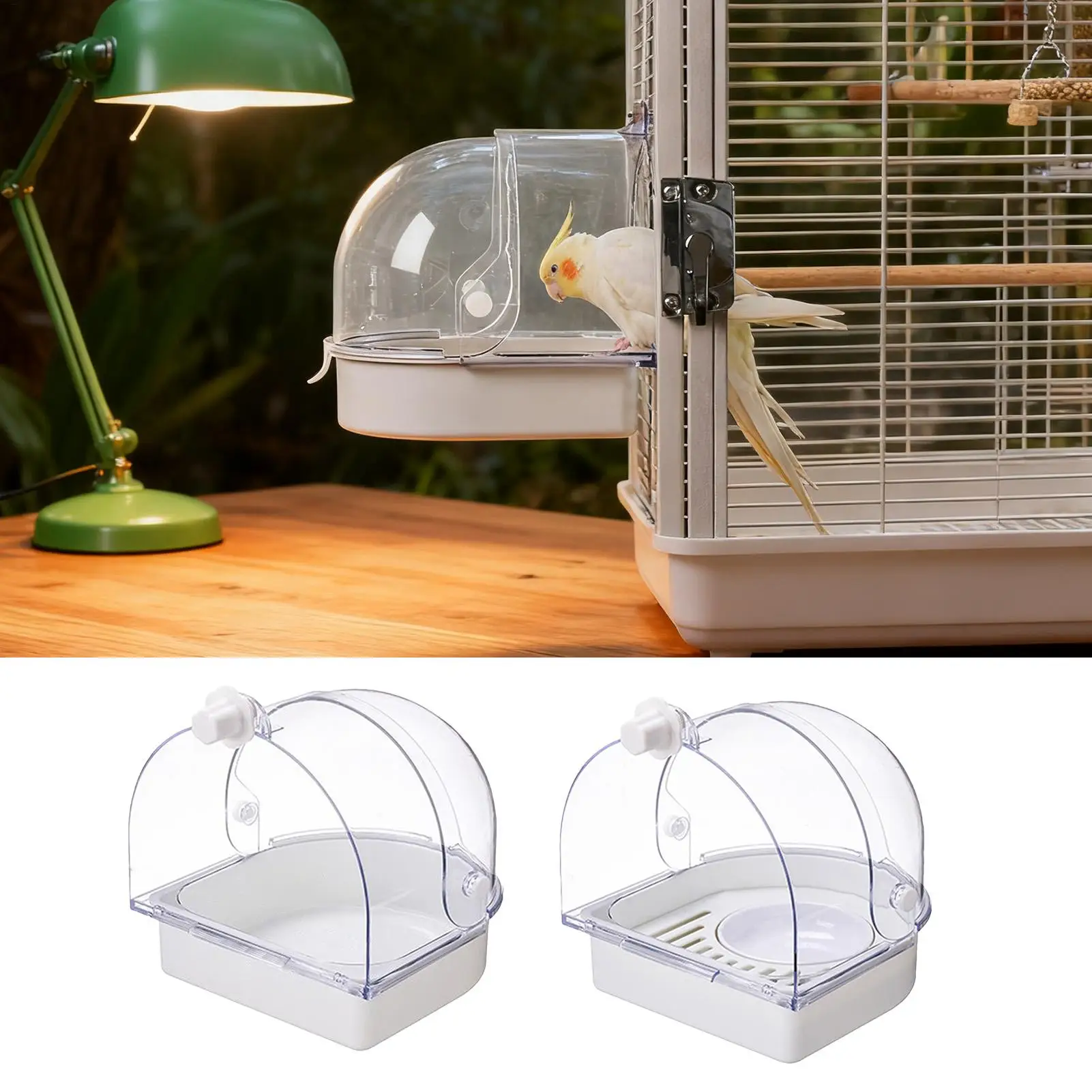 Bird Bath for Cage Shower Bathtub Bowl Splashproof Transparent Cage Bird Bath for Indoor Window Cockatiel Conure Canary
Bird Bath for Cage Shower Bathtub Bowl Splashproof Transparent Cage Bird Bath for Indoor Window Cockatiel Conure Canary
