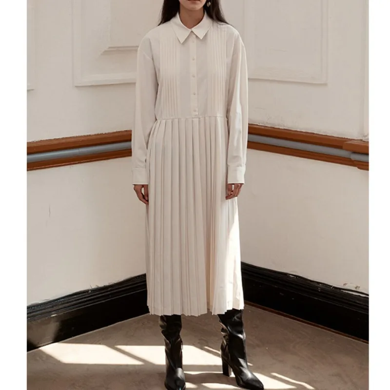 2023 Temperament Commuter Loose Single-breasted Lapel Long-sleeved Pleated Dress
2023 Temperament Commuter Loose Single-breasted Lapel Long-sleeved Pleated Dress