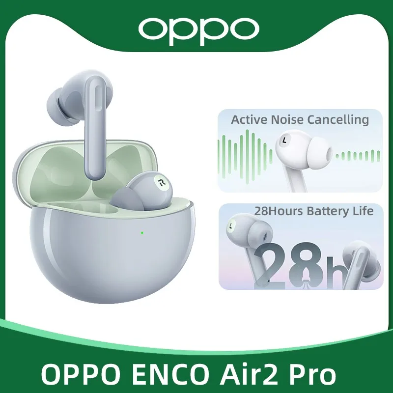OPPO Enco Air 2 Pro TWS Earphone Bluetooth 5.2 Active Noise Cancelling Wireless Headphone 28 Hour Battery Life For Find X5 Pro
OPPO Enco Air 2 Pro TWS Earphone Bluetooth 5.2 Active Noise Cancelling Wireless Headphone 28 Hour Battery Life For Find X5 Pro