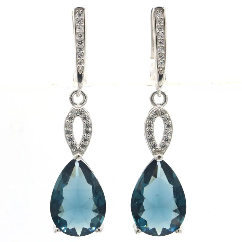 925 Solid Sterling Silver Earrings 40x10mm 6.1g London Blue Aquamarine Rich Blue Violet Tanzanite CZ Females
925 Solid Sterling Silver Earrings 40x10mm 6.1g London Blue Aquamarine Rich Blue Violet Tanzanite CZ Females