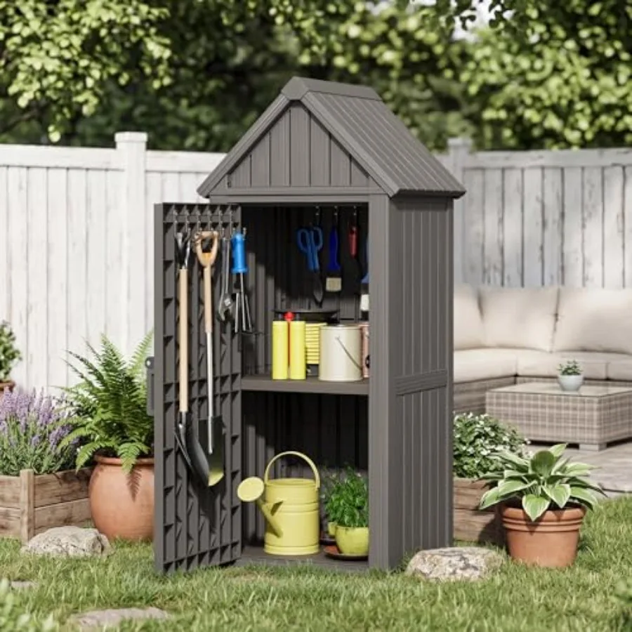 Outdoor Resin Storage Cabinet S All-Weaer Shed wi Removable Shelves Lo Rinand Reiorced Floor for Gar Patio Lawn
Outdoor Resin Storage Cabinet S All-Weaer Shed wi Removable Shelves Lo Rinand Reiorced Floor for Gar Patio Lawn