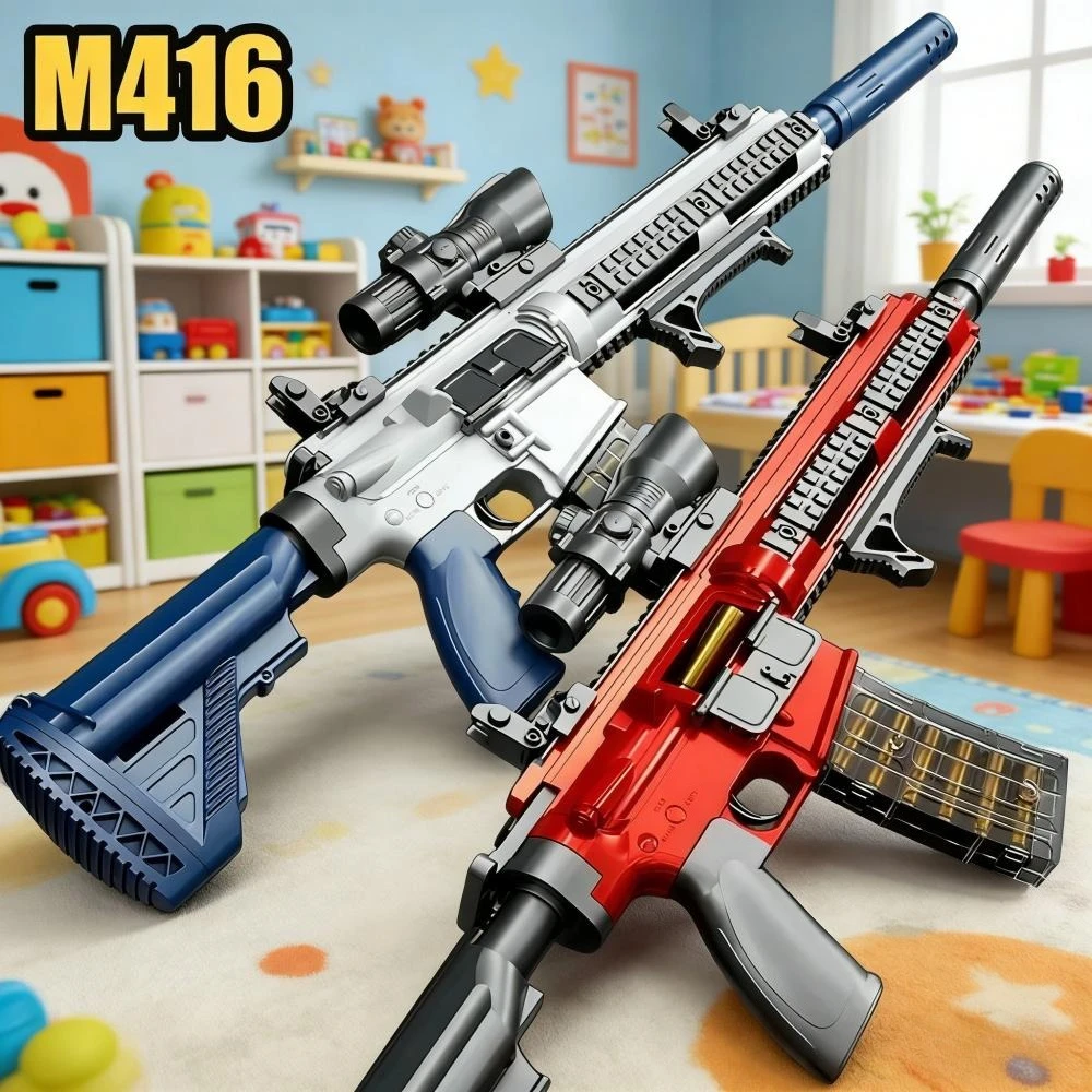 Игрушечная винтовка M416 с ручной зарядкой и выбросом гильз, стреляющая мягкими пулями, для игр на открытом воздухе, идеальный подарок для взрослых и детей, любителей стрельбы.
Игрушечная винтовка M416 с ручной зарядкой и выбросом гильз, стреляющая мягкими пулями, для игр на открытом воздухе, идеальный подарок для взрослых и детей, любителей стрельбы.
