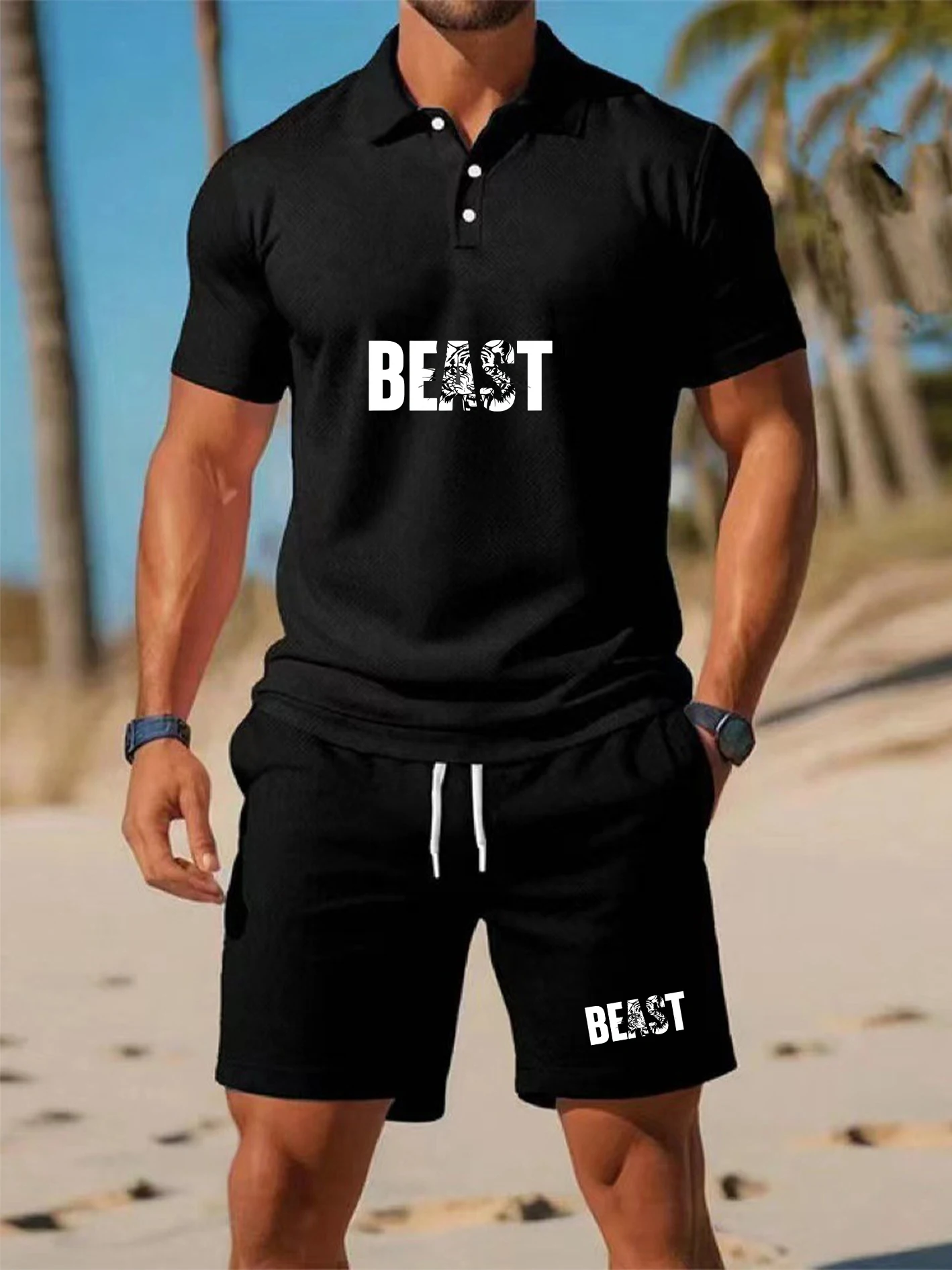 Men's Loose-fit Casual Sports Polo Shirt Set, Breathable Sweat-wicking Fabric, Stylish Tiger Print, Business Polo with Athletic
Men's Loose-fit Casual Sports Polo Shirt Set, Breathable Sweat-wicking Fabric, Stylish Tiger Print, Business Polo with Athletic