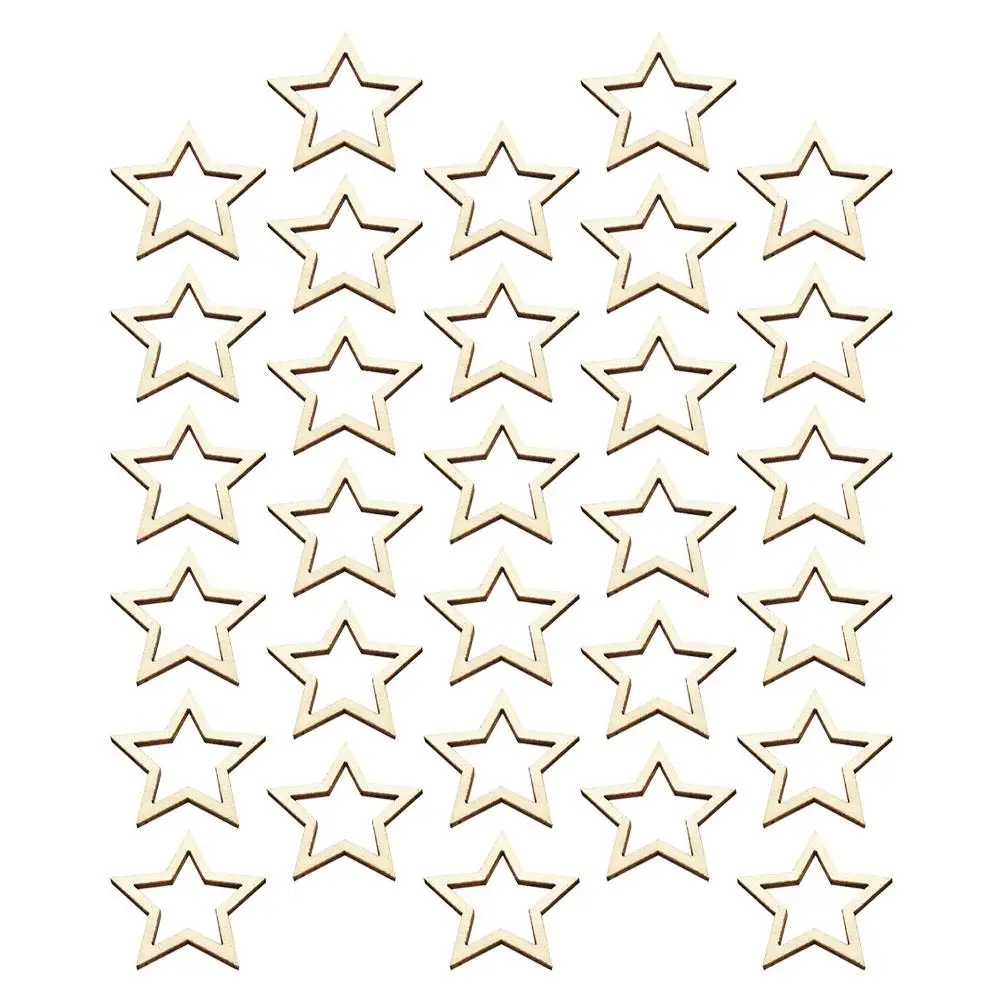 100 Pcs Five-pointed Star Wood Chips Slices for DIY Stars Pentagram Unfinished Wooden Embellishments Decor
100 Pcs Five-pointed Star Wood Chips Slices for DIY Stars Pentagram Unfinished Wooden Embellishments Decor