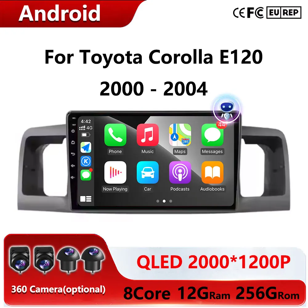 Android 16 Carplay Car Radio Multimedia For Toyota Corolla E120 2000 - 2004 navigation video DVD Autoradio Stereo 2din 4G+wifi
Android 16 Carplay Car Radio Multimedia For Toyota Corolla E120 2000 - 2004 navigation video DVD Autoradio Stereo 2din 4G+wifi