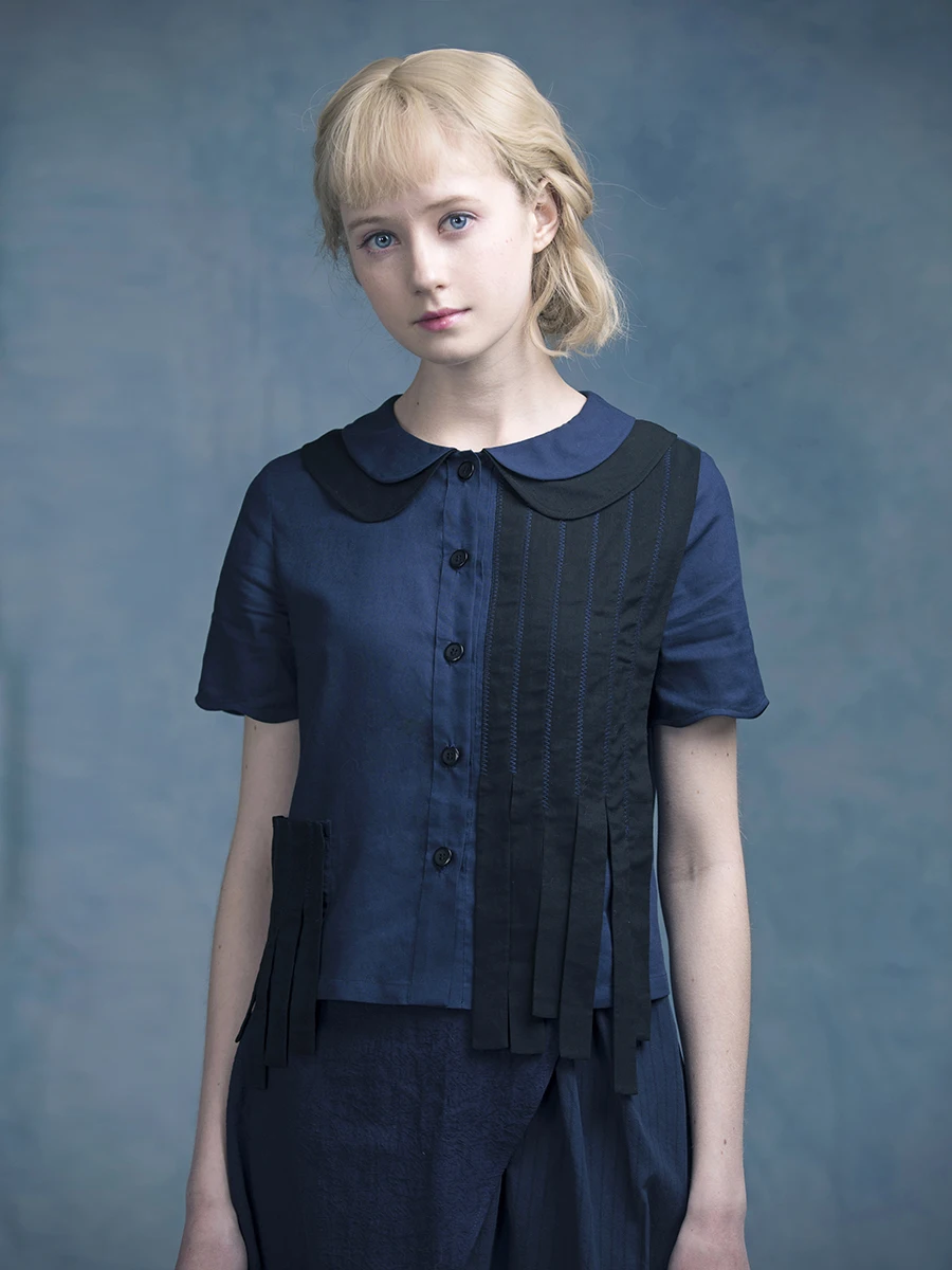 Оригинальный дизайн, пэчворк, асимметричный, темно-синий, с элементами косплей, женский летний топ
Оригинальный дизайн, пэчворк, асимметричный, темно-синий, с элементами косплей, женский летний топ