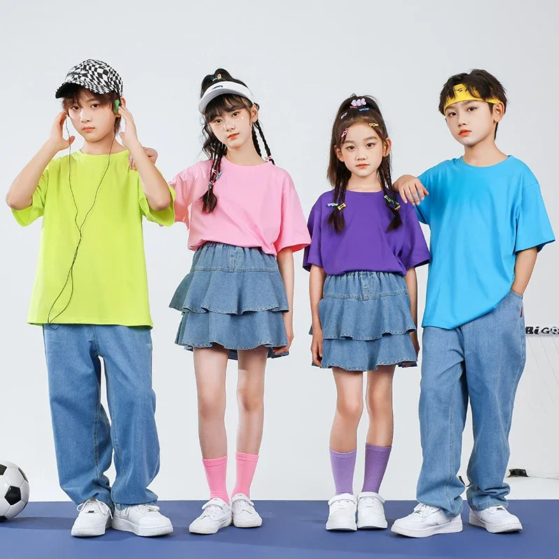Boys Hip Hop Outfit Denim Overalls Girls Candy Colors Tshirt Kids Joggers Children Street Dance Teen Cheerleading Clothes
Boys Hip Hop Outfit Denim Overalls Girls Candy Colors Tshirt Kids Joggers Children Street Dance Teen Cheerleading Clothes