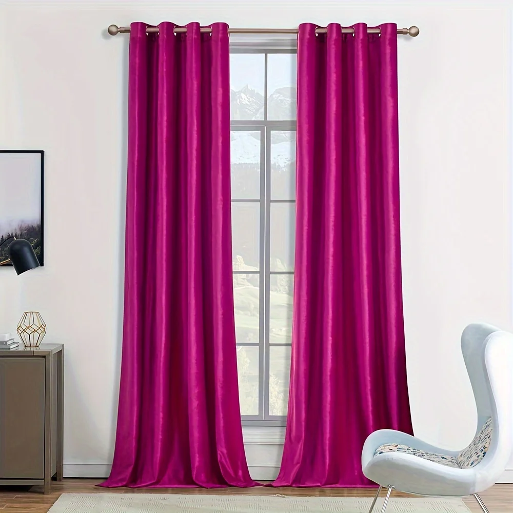 2 Panels Living Room Velvet Window Curtains Hot Pink Window Drapes Curtains Thermal Insulated Room Darkening Decor Grommet Curta
2 Panels Living Room Velvet Window Curtains Hot Pink Window Drapes Curtains Thermal Insulated Room Darkening Decor Grommet Curta