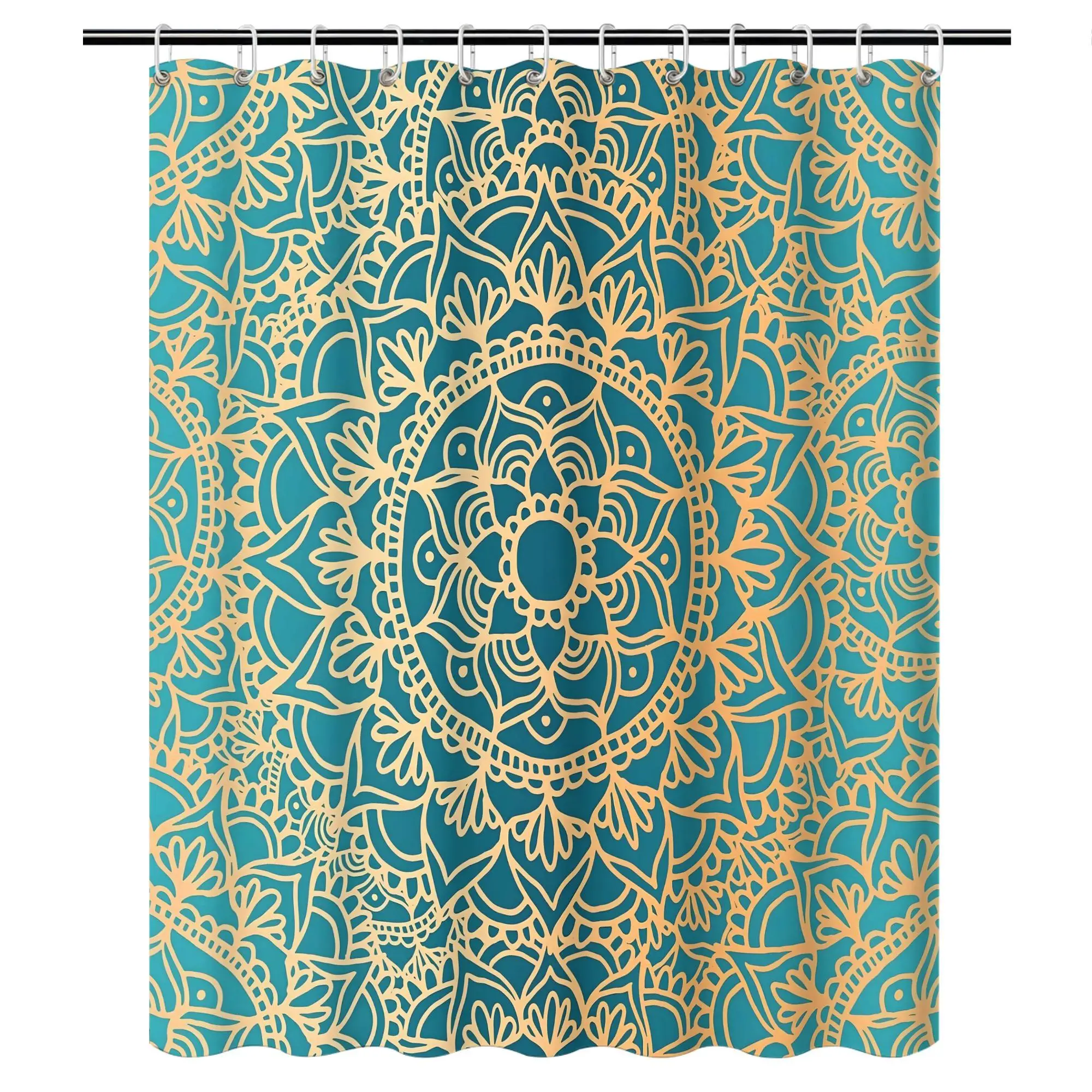Elegant Bohemian Mandala Print Shower Curtain Blue Teal Polyester Waterproof Liner for Bathroom Decor Shower Curtain
Elegant Bohemian Mandala Print Shower Curtain Blue Teal Polyester Waterproof Liner for Bathroom Decor Shower Curtain