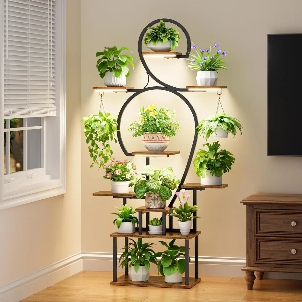 Plant Stand Indoor with Grow Light - 9 Tiered Metal Plant Stand,Tall Indoor Stand for Multiple Plants
Plant Stand Indoor with Grow Light - 9 Tiered Metal Plant Stand,Tall Indoor Stand for Multiple Plants