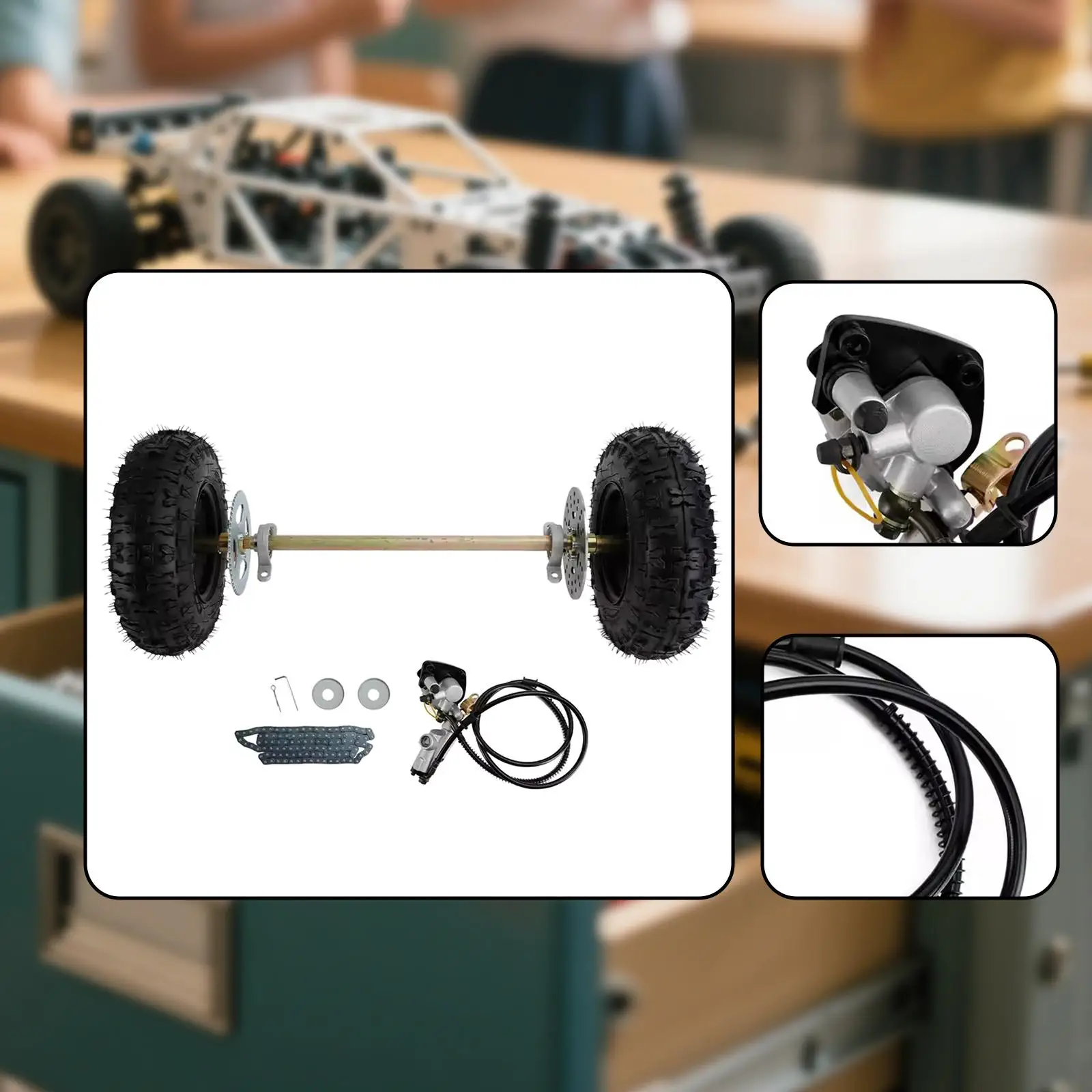 Go Kart Axle Kit,Wheel Hub,DIY,Brake System,Sprocket Tires Rear Axle Kit with 2 Wheel for Trike Drift Bikes Quads
Go Kart Axle Kit,Wheel Hub,DIY,Brake System,Sprocket Tires Rear Axle Kit with 2 Wheel for Trike Drift Bikes Quads