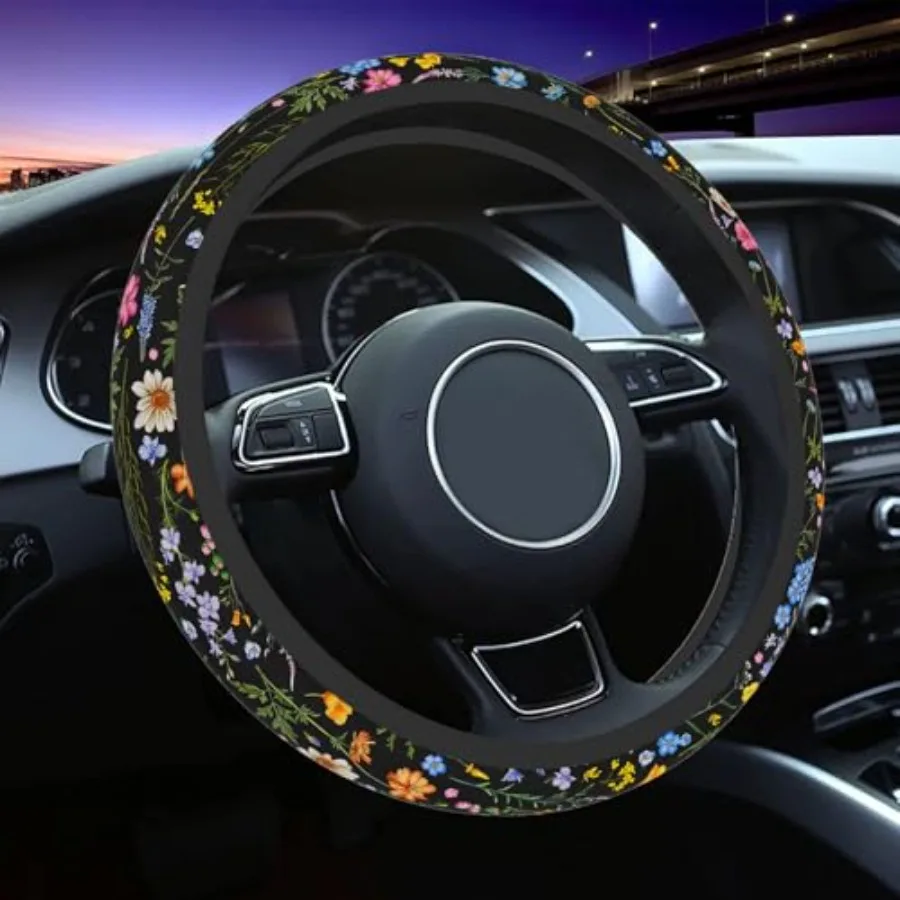 Wildflower Steering Wheel Cover for Women Men, Anti-Slip Breathable and Sweat Absorption Universal 14.5-15 Inch Cute Steering W
Wildflower Steering Wheel Cover for Women Men, Anti-Slip Breathable and Sweat Absorption Universal 14.5-15 Inch Cute Steering W