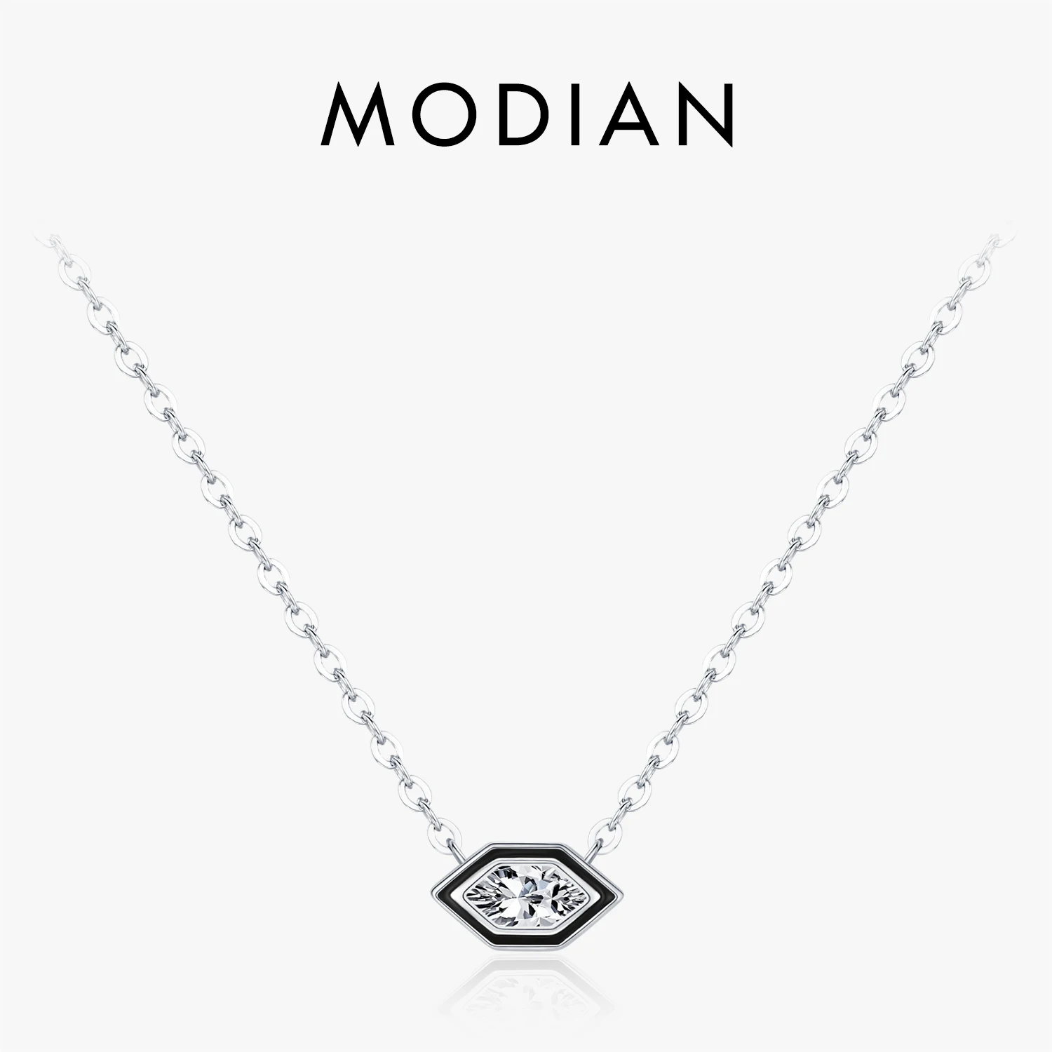 MODIAN Simple Link Chain Necklace 925 Sterling Silver Dazzling Rhombus Zircon Pendant Necklace For Women Fine Jewelry
MODIAN Simple Link Chain Necklace 925 Sterling Silver Dazzling Rhombus Zircon Pendant Necklace For Women Fine Jewelry