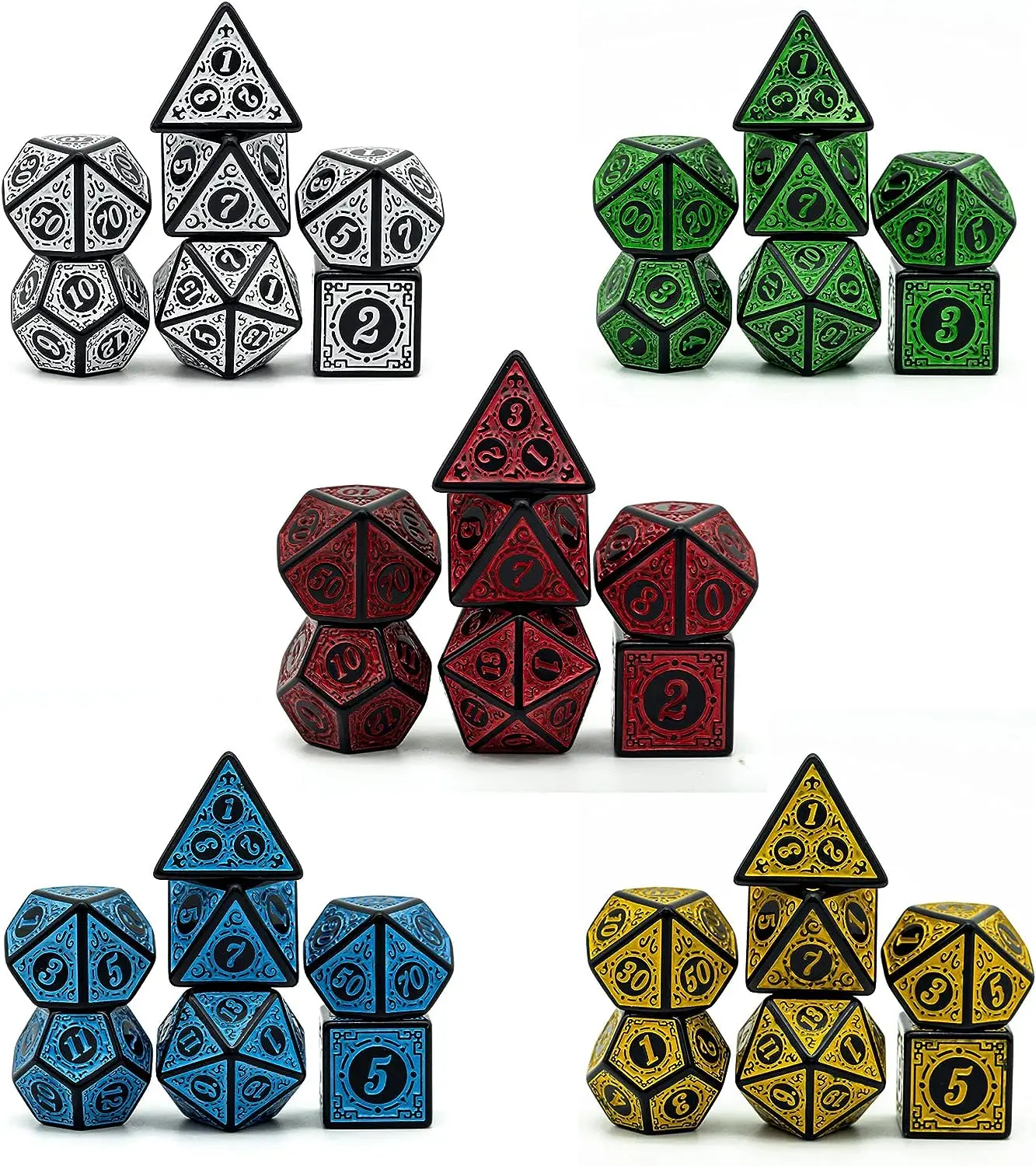 35PCS Polyhedral Dice Set 5-Colors DND Dice Set Acrylic Game Dice for RPG Dungeons and Dragons MTG D20 D12 D10 D8 D6 D4 Dice
35PCS Polyhedral Dice Set 5-Colors DND Dice Set Acrylic Game Dice for RPG Dungeons and Dragons MTG D20 D12 D10 D8 D6 D4 Dice