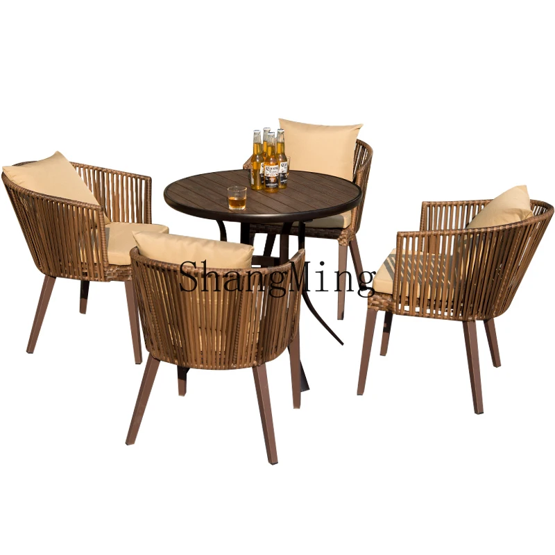 CL table and chair combination courtyard garden terrace open-air leisure rattan plastic wood waterproof and sun protection 
CL table and chair combination courtyard garden terrace open-air leisure rattan plastic wood waterproof and sun protection