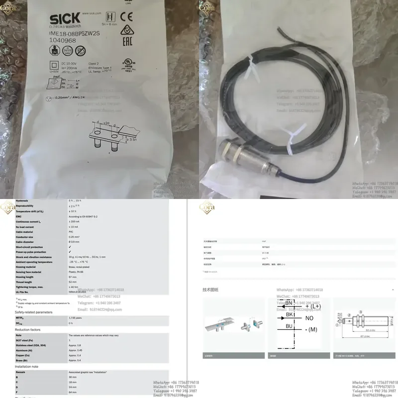 Sick Inductive Proximity Sensor IME18-08BPSZW2S Order Number 1040968 Proximity Switch
Sick Inductive Proximity Sensor IME18-08BPSZW2S Order Number 1040968 Proximity Switch