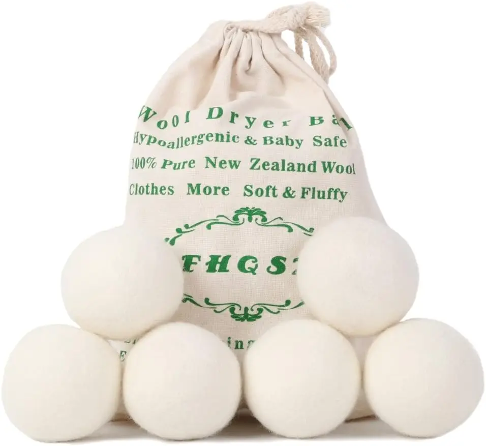 Wool Dryer Balls XL 6-Pack, Reusable Natural Fabric Softener, Reduces Wrinkles, Alternative to Dryer Sheets
Wool Dryer Balls XL 6-Pack, Reusable Natural Fabric Softener, Reduces Wrinkles, Alternative to Dryer Sheets