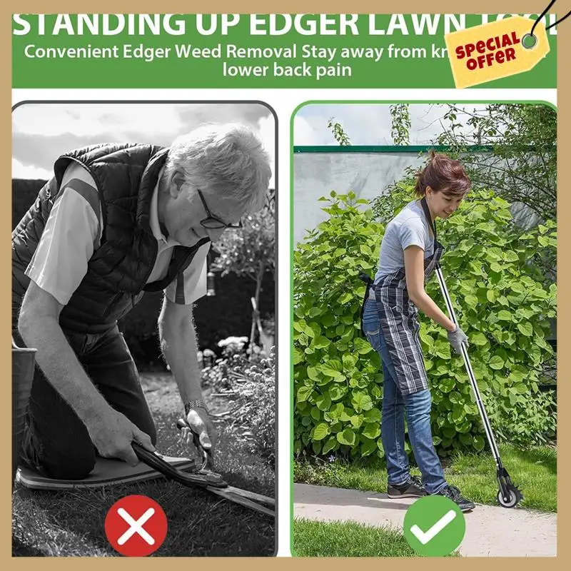 Classy-Wheel Rotary Edger, Manual Edger Lawn Tool,Adjustable Length With Sturdy 4-Section Stainless Steel Lawn Edger Tool
Classy-Wheel Rotary Edger, Manual Edger Lawn Tool,Adjustable Length With Sturdy 4-Section Stainless Steel Lawn Edger Tool