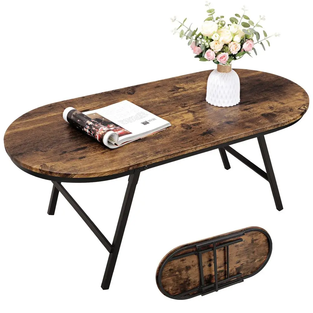 Coffee Table for Living Room Industrial Brown Small Low Table Wooden Foldable Coffee Tables Oval Floor Desk Table for Small Spa
Coffee Table for Living Room Industrial Brown Small Low Table Wooden Foldable Coffee Tables Oval Floor Desk Table for Small Spa