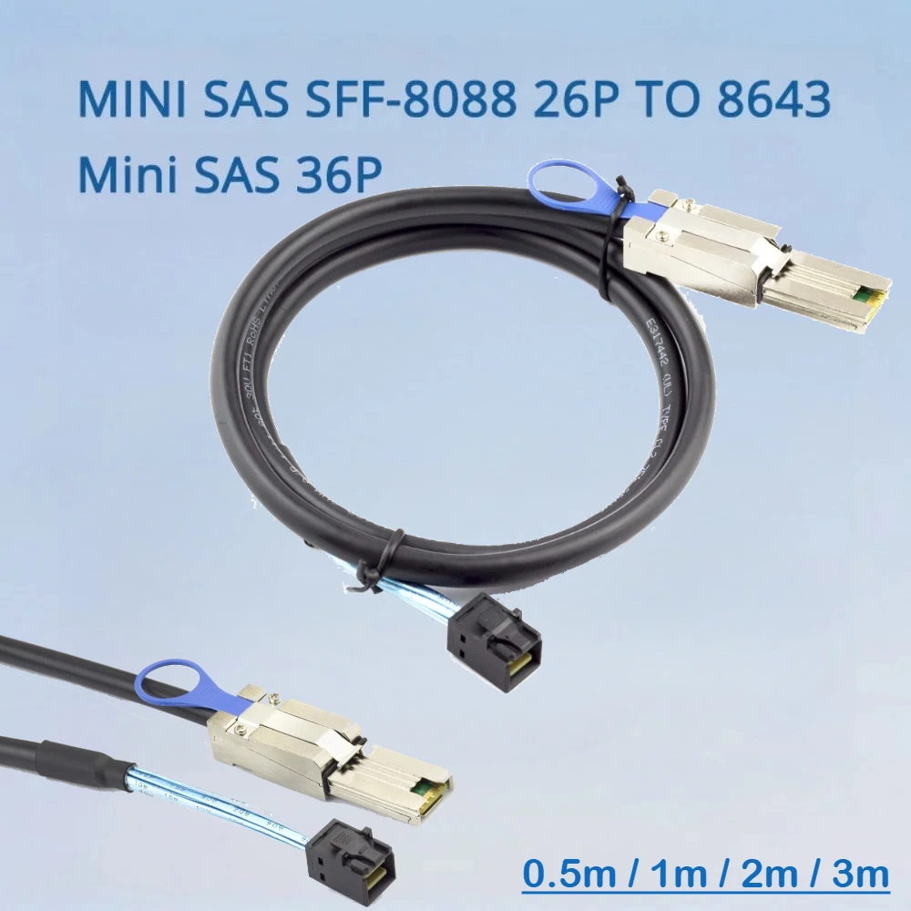 MINI SAS SFF-8088 26P TO 8643 Mini SAS 36P HD Серверный кабель для передачи данных Серверы Резиновый кабель-адаптер для компьютерного жесткого диска 0,5 м 1 м 2 м 3 м
MINI SAS SFF-8088 26P TO 8643 Mini SAS 36P HD Серверный кабель для передачи данных Серверы Резиновый кабель-адаптер для компьютерного жесткого диска 0,5 м 1 м 2 м 3 м