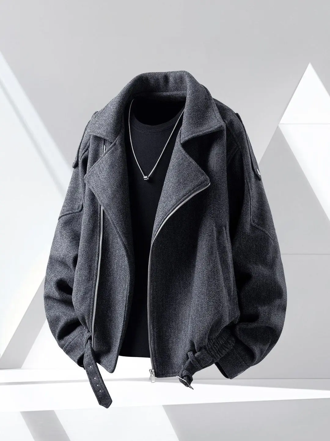 Trendy Autumn Winter Men's Short Woolen Jacket Side Zipper Design Casual Style Polyester Cotton Blend Long Sleeve Coat
Trendy Autumn Winter Men's Short Woolen Jacket Side Zipper Design Casual Style Polyester Cotton Blend Long Sleeve Coat