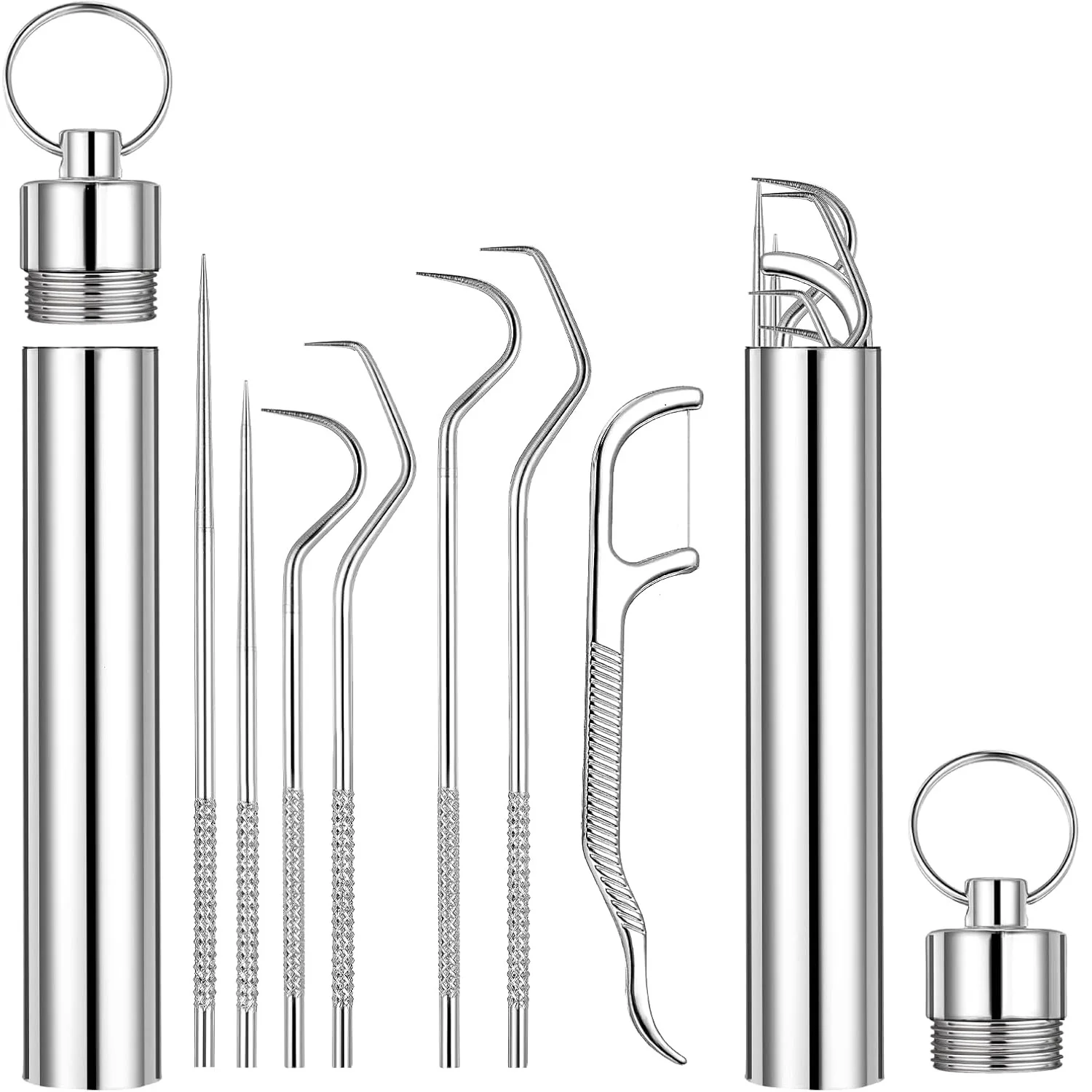 7 Pcs/box Stainless Steel Toothpick Set Washable Reusable Dental Floss Tartar Removal Tools Portable Teeth Cleaner Tool Kit
7 Pcs/box Stainless Steel Toothpick Set Washable Reusable Dental Floss Tartar Removal Tools Portable Teeth Cleaner Tool Kit