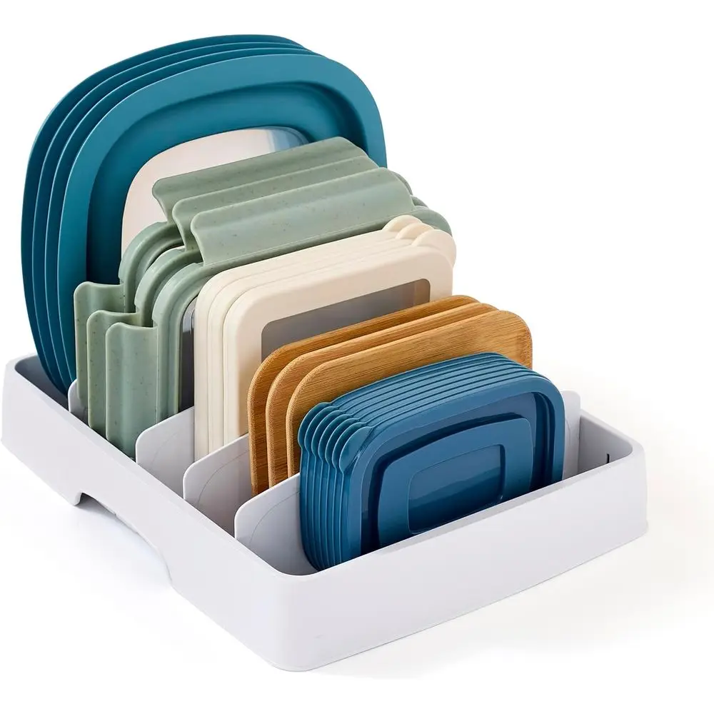 ood Container Lid Organizer Kitchen Cabinet Storage 5 Adjustable Dividers, 10.5D × 13.4W × 3.3H, Large Classic Edition, White
ood Container Lid Organizer Kitchen Cabinet Storage 5 Adjustable Dividers, 10.5D × 13.4W × 3.3H, Large Classic Edition, White