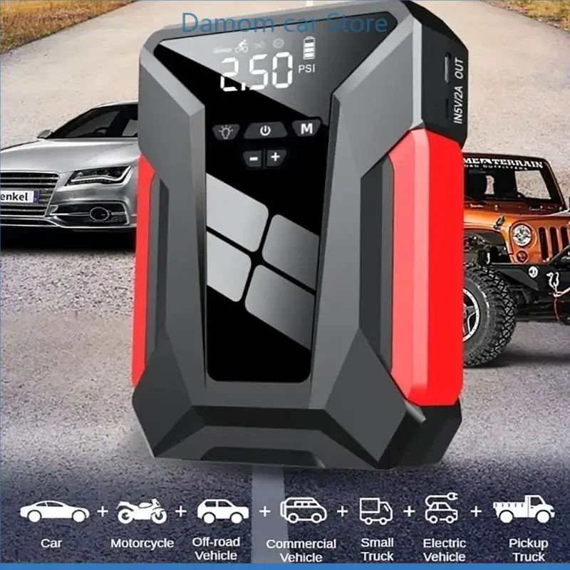 A2UC Car Power Supply & Tire Inflator 12V Car Starter & Air Car Battery Jump Starter with Tire Inflation Simple Operate
A2UC Car Power Supply & Tire Inflator 12V Car Starter & Air Car Battery Jump Starter with Tire Inflation Simple Operate