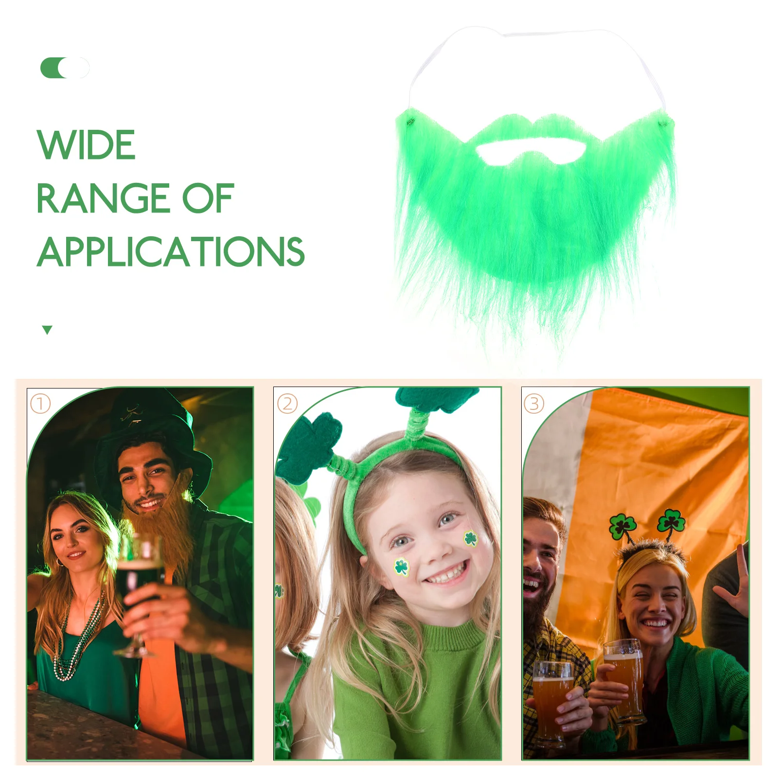 2pcs Green Fake Beard Realistic Decorative St Patrick Day Costume Prop Lightweight Practical Long Term Use
2pcs Green Fake Beard Realistic Decorative St Patrick Day Costume Prop Lightweight Practical Long Term Use