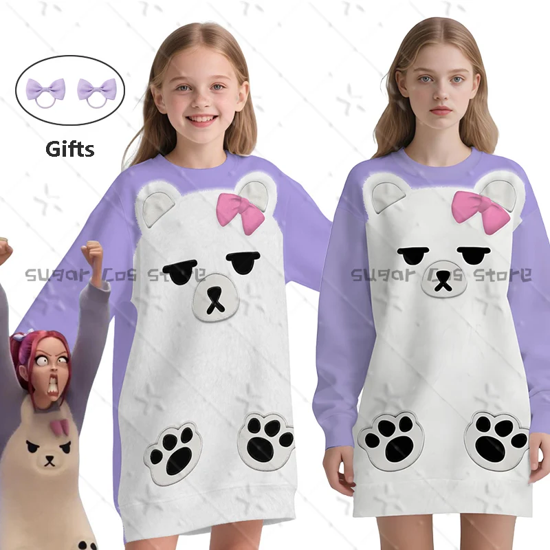 Kids Mira Anime Cosplay Costume Cartoon Tops Purple Headwear White Bear Long Round-neck Hoodie Halloween Carnival Party Props
Kids Mira Anime Cosplay Costume Cartoon Tops Purple Headwear White Bear Long Round-neck Hoodie Halloween Carnival Party Props