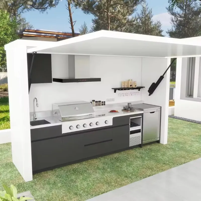 Custom White Outdoor Kitchen Modular Station Island BBQ Island with Countertop Customizable Grill Station for Garden Patio
Custom White Outdoor Kitchen Modular Station Island BBQ Island with Countertop Customizable Grill Station for Garden Patio