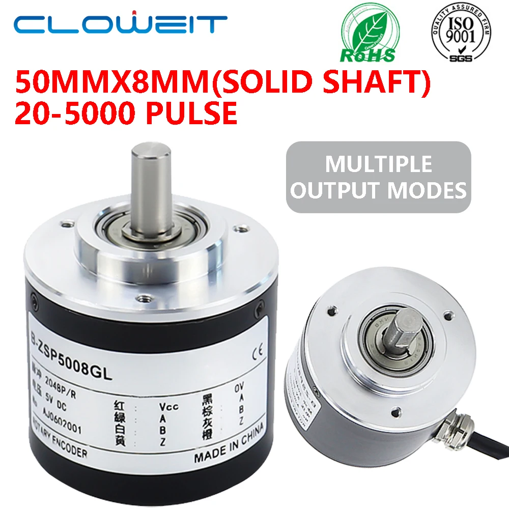 Cloweit 50mm Incremental Rotary Encoder 8mm Shaft Photoelectric Optical Switch AB 2 Phases 10-1024-3600 PPR 5-24VDC
Cloweit 50mm Incremental Rotary Encoder 8mm Shaft Photoelectric Optical Switch AB 2 Phases 10-1024-3600 PPR 5-24VDC