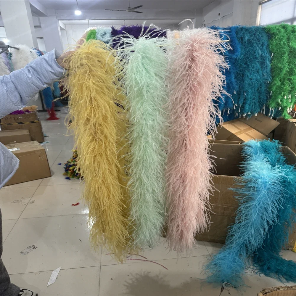 Wholesale Ostrich feather boa 6Ply Natural Ostrich plumas Trims Shawl for Costume Festival Clothing Sewing Decoration Boa
Wholesale Ostrich feather boa 6Ply Natural Ostrich plumas Trims Shawl for Costume Festival Clothing Sewing Decoration Boa